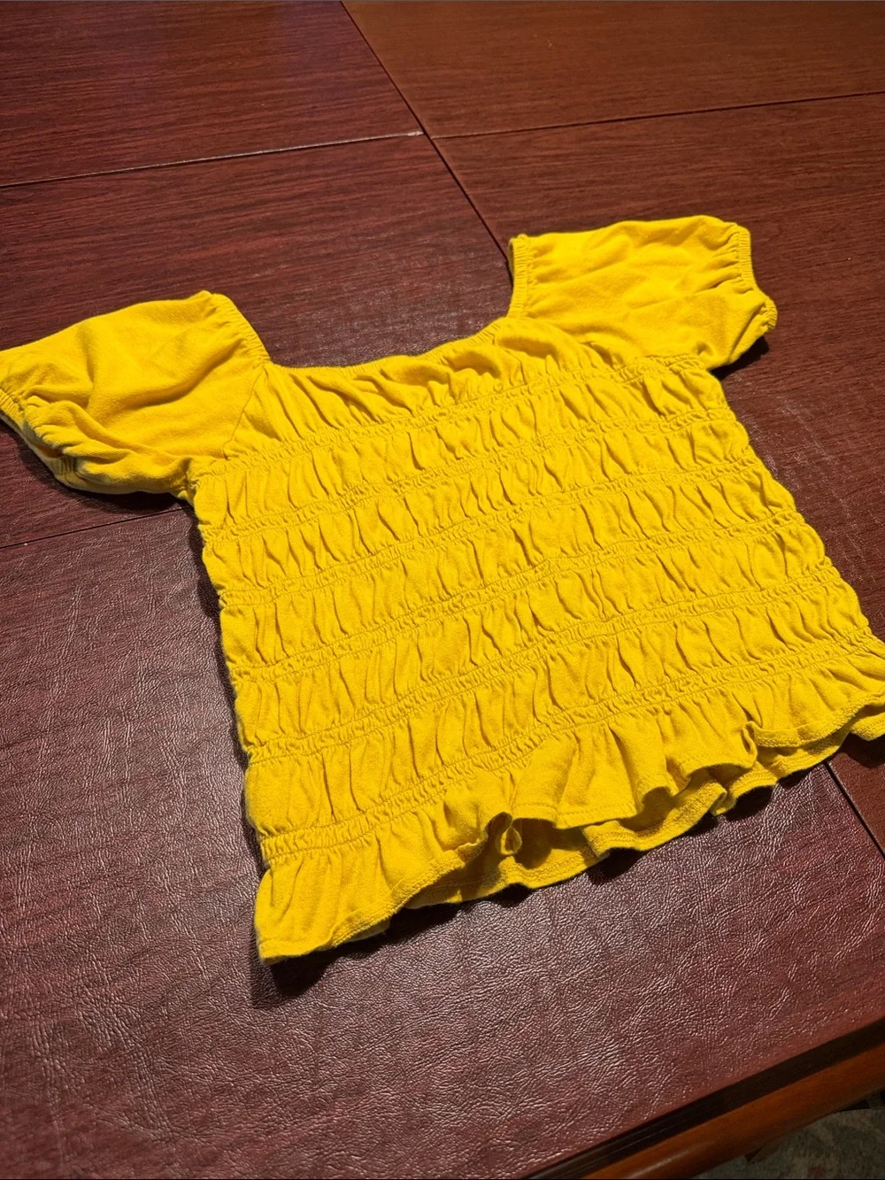 Girls' Smocked Puff-Sleeve Top